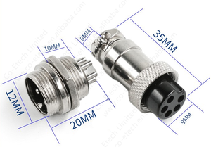 การบินเชื่อมต่อ GX12 2/3/4/5/6/7ขาชายเสียบซ็อกเก็ตหญิง12มิลลิเมตรสายเชื่อมต่อ - Product Image 3