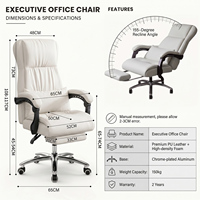 Chaises de direction modernes de luxe en cuir PU réglables en hauteur avec table de conférence pour bureau d'entreprise
