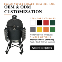 Barbecue au charbon de bois en céramique Auplex Kamado de 13 à 29 pouces, fumoir, vente en gros pour jardin, patio, camping