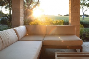 Meubles de jardin modernes, canapé de jardin en teck de haute qualité avec coussins confortables - Product Image 4