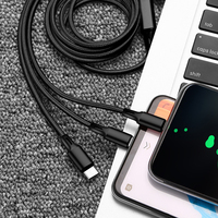 Câble USB personnalisé 3-en-1/3-en-1 Câble de données de charge rapide Micro Type C Câble USB 3 en 1 pour téléphone/Type-C/Android