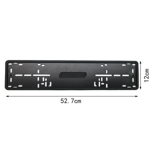 Ensemble de cadres de plaque d'immatriculation de voiture standard européen, porte-plaque en plastique noir avec vis - Product Image 4