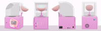 Draagbare roze mini desktop suikerspinmachine, automatische elektrische suikerspinmaker voor thuis, verjaardagsfeestjes en kleine bedrijven