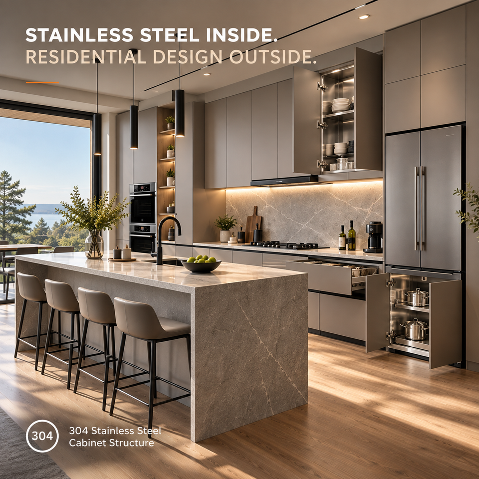 Modular Kitchen Rates 304 Stainless Steel Kitchen Cabinet Set Custom Modern Modular Kitchen ...