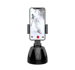 Diskon besar Q 1 dudukan ponsel kamera objek wajah rotasi gaya baterai dudukan AI tongkat Selfie Cerdas 360 pemegang pengambilan gambar pelacakan otomatis