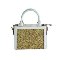 Sac à main bandoulière mini fourre-tout vintage écologique pour femme avec fermeture éclair, motif floral et doublure en polyester