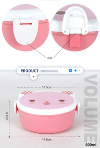 Recipientes de plástico sin BPA, caja de almacenamiento de comida para bebés con tapa, tazón para refrigerios, caja Bento de dibujos animados, artículos de uso diario para niños, portátil para acampar - Product Image 2