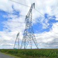 Tour de transmission en treillis en acier cornière X, galvanisée à chaud, pour le réseau électrique