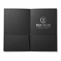 Carpeta de Presentación de Papel A4 Blanca, Plegable, Brillante, Personalizada, Ecológica, con Impresión Personalizada para Oficina, con 2 Bolsillos