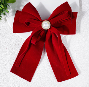 Jepit Rambut Pita Beludru Hitam Desain Baru Grosir, Pita Panjang Mutiara Gaya Korea, Aksesoris Rambut untuk Wanita dan Gadis - Product Image 5