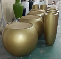 Pot de fleurs en fibre de verre de style nordique, pots ronds en fibrociment, pots en FRP pour jardin extérieur