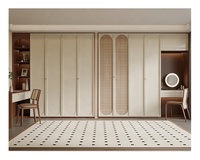 Armoire multifonctionnelle en bois pour chambre de filles Armoire de rangement Table de toilette Meuble penderie avec miroir