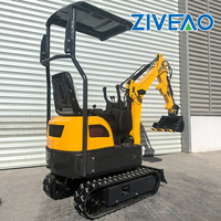 Harga Mini Excavator Hidrolik ZIVEAO 0.016m³ untuk Rumah dan Kebun, Mini Bagger/ Digger/ Excavator dengan Roda Karet