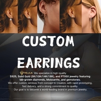 Boucles d'oreilles pendantes en or jaune 9K 10K 14K 18K certifiées IGI TELULA avec diamants de laboratoire ronds sertis à griffes pour femmes