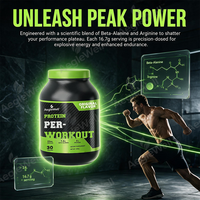 Poudre pré-entraînement OEM AegleWell saveur originale, supplément nutritionnel sportif à base de bêta-alanine, arginine et calcium, 500g, 30 portions