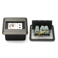 Enchufe de Mesa de Acero Inoxidable IP44, Resistente al Fuego, Alta Capacidad de Carga, 4 Tomas de Corriente, Estándar Universal, para Interiores