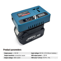Onduleur de batterie au Lithium rechargeable pour outils électriques 18V 21V converti en convertisseur de DC-AV d'opération extérieure portable AC220V/DC5V/12V