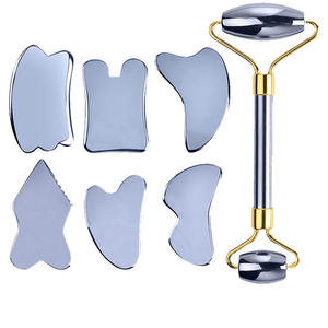 Masseur de Drainage lymphatique Gua Sha outil facial traitement 24K or panneau <span class=keywords><strong>solaire</strong></span> outils <span class=keywords><strong>Anti</strong></span>-âge Gua Sha pour le <span class=keywords><strong>visage</strong></span> et le cou - Product Image 6