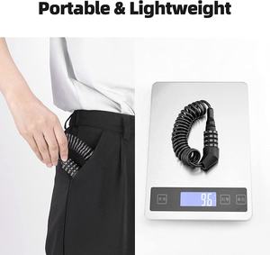 Lucchetto per bicicletta ripristinabile con combinazione nera ad alta sicurezza per la sicurezza - Product Image 2