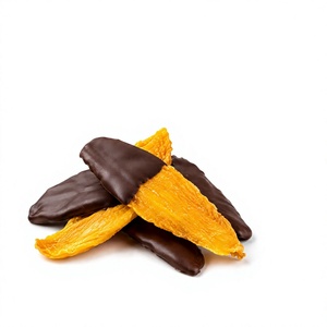 Chocolate Coated Dried Mango Slices <b>Sweet</b> Tropical Fruit Snack Preserved Elongated Shape - Product Image 1