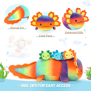 Chất Lượng Cao Ôm Mẹ Và Bé Axolotl Thú Nhồi Bông Đồ Chơi Thiết Lập Plushie Gối Cho Tự Kỷ Trẻ Em Món Quà Ý Tưởng Squishy Salamander - Product Image 3