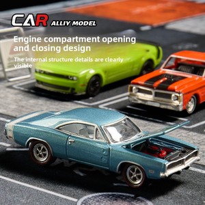 Collection de Simulation 1:64 – Voiture Muscle en Métal avec Châssis, Modèle Rétro en Alliage de Haute Qualité avec Pneus en Caoutchouc, Capot Ouvrable – Cadeau pour Adulte - Product Image 2