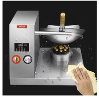 Machine à wok automatique au gaz Poweradd pour restaurant, poêle à frire, robot cuisinier intelligent rotatif pour riz frit, 220V, acier, usage domestique