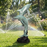 Offre Spéciale piscine extérieure décorée en laiton sculpture animale bronze deux dauphins fontaine statue
