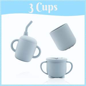 Ensemble de vaisselle biodégradable pour bébé : bavoir, cuillère et bol en silicone pour repas d'enfants - Product Image 5