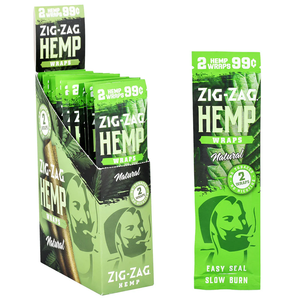 ZIG-ZAG Hemp Wraps 25-Pack - Natural (2 Wraps Per Pack) 100% Natural, Slow-Burning Hemp Wraps <b>Smoking</b> Accessories - Product Image 1