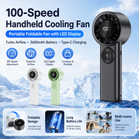 Petit ventilateur portatif à main avec moteur haute vitesse, design pliable pour une utilisation quotidienne