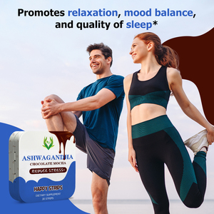 Private Label Ashwagandha Strips Reduce Stress <b>Supplement</b> Chocolate Mocha Flavor with Withania Somnifera Promotes Sleep Quality - Product Image 6