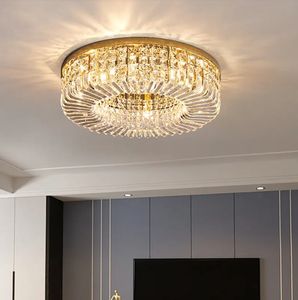 OEM plafonnier de luxe nordique en cristal couleur or plafonnier de chambre circulaire simple de salon - Product Image 2