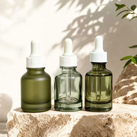 Botol Serum Kaca Kosmetik 30ml Grosir dengan Tutup Pipet, Kemasan Botol Kaca Kosong untuk Minyak Esensial Kosmetik