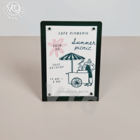 Support de signalisation magnétique de table avec autocollants alphabet, support d'affichage réutilisable noir et blanc pour la décoration des cafés, boulangeries et magasins.