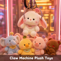 Weiche, flauschige Plüschtiere für Kranautomaten, Kawaii-Tierpuppen mit niedlichen Gesichtern, Stofftiere für Spielhallen