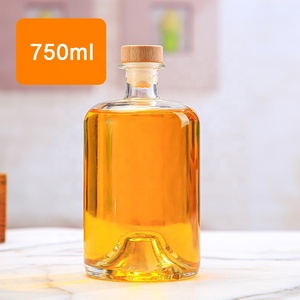 Chai thủy tinh đựng rượu whisky, gin, vodka, rượu mạnh, dung tích 750ml, bề mặt mờ, trống rỗng; chai rượu trong suốt dung tích 100ml, 500ml, có nút chai gỗ, dùng cho rượu brandy - Product Image 5
