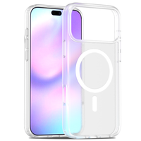 Pour iPhone 17 Air Case Transparent TPU PC Antichoc Magnétique Clair Housse de Téléphone Portable pour iPhone 15 16 17 Pro Max
