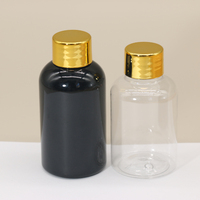 Flacon de soin pour la peau en plastique PET ambré avec bouchon à vis 50ml 80ml 100ml 120ml Flacon rond en plastique pour shampoing