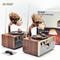 NS-7231BT Reproductor de Discos Retro Clásico, Radio, Altavoz Inalámbrico Bluetooth, Artículo Decorativo de Escritorio, Reproductor de Radio FM AM SW3