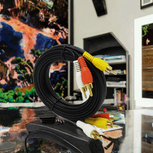 Cable Adaptador M3U para TV, Arnés de Cables con 3 Conectores RCA, Audio y Video Compuesto Macho-Macho para Altavoz, Proyector, Guitarra - Product Image 2