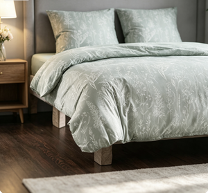 Ensemble de <span class=keywords><strong>housse</strong></span> de couette Tokokimo 155x220 2 pièces en microfibre 1x <span class=keywords><strong>housse</strong></span> de couette + 1 taie d'oreiller <span class=keywords><strong>80x80</strong></span> fermeture éclair Motif floral Branches Sauge - Product Image 6