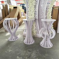 Décoration d'événement pour fête de naissance, socle rond en métal de haute qualité pour gâteau, socle en acrylique blanc ondulé pour mariage