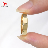 Redleaf Luxus 18K Gelb-, Weiß- und Roségold Fingerring Einfacher Stapelbarer Edel-Schmuck mit Individueller Gravur