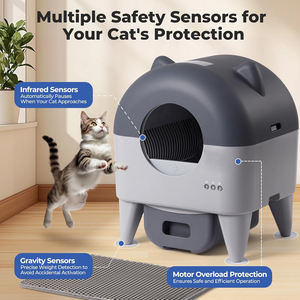Kotak Pasir Kucing Otomatis Pintar Kapasitas Besar 75L dengan Kontrol Aplikasi Wi-Fi dan Filter Penghilang Bau untuk Banyak Kucing - Product Image 4