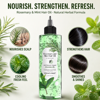 Huile Capillaire Croissance Cheveux aux Herbes Marque Blanche Biotine Romarin Menthe Plus Épais Plus Fort Nourrissant Traitement Anti-Chute Huile de Romarin