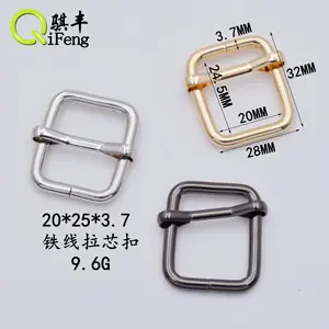 Qifeng 13-50mm Bolsa com fivela ajustável para roupas, acessório de hardware retangular quadrado com alça de rolo ajustável tri-deslizamento