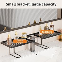 Étagère de rangement moderne pour salle de bain à fixer sur robinet, support de drainage amovible pour lavabo, étagère de rangement simple niveau