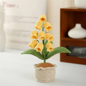 Lirios del Valle Tejidos a Crochet al por Mayor, Flores Artificiales en Maceta, Orquídeas Tejidas, Adornos de Bonsái para Decoración del Hogar, Regalo para Niñas - Product Image 4