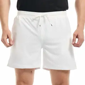 定制标志夏季男士网布短裤高品质健身房运动短裤空白透气男士网布短裤
